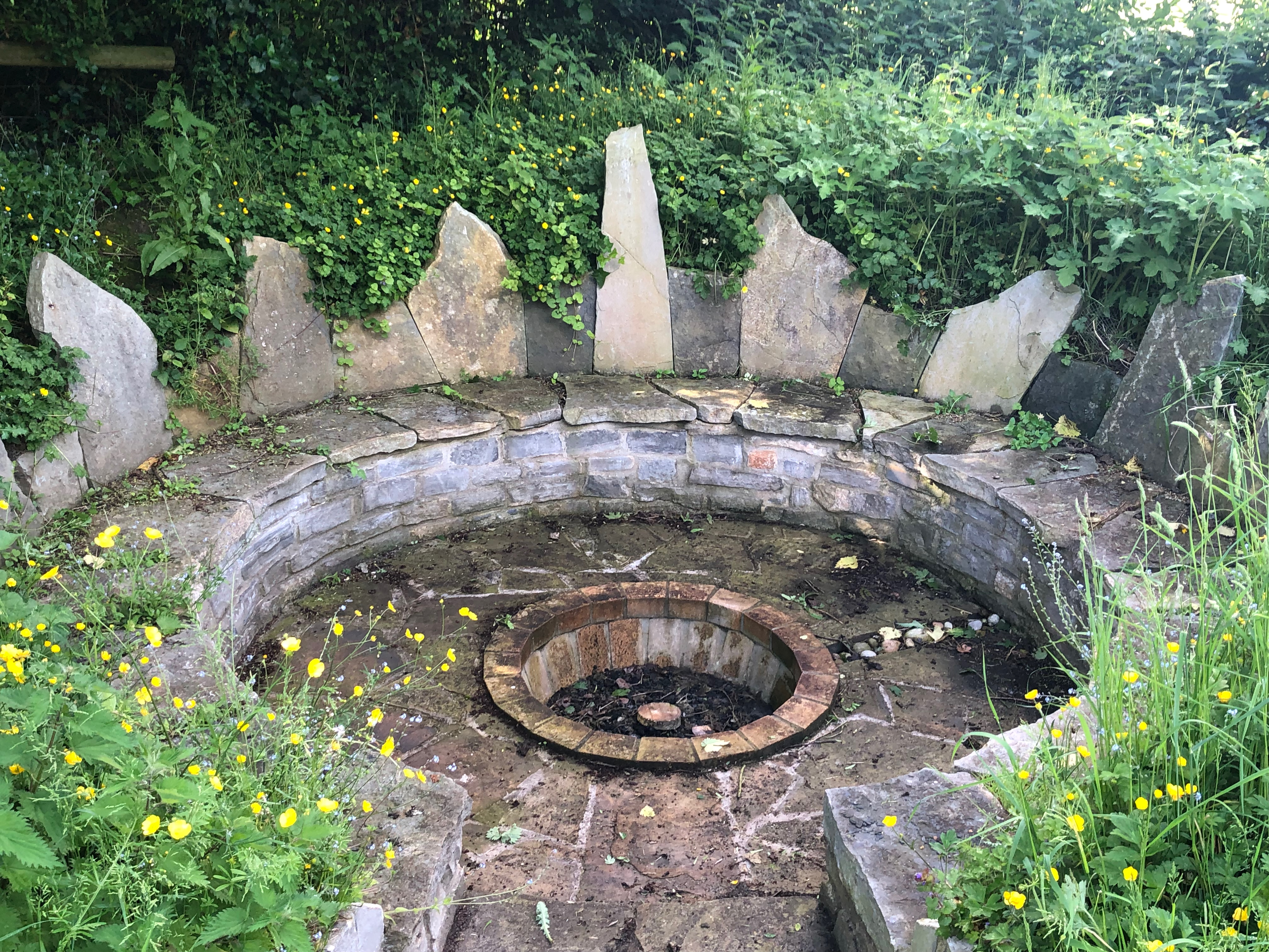 Stone circle and sunken fire pit
